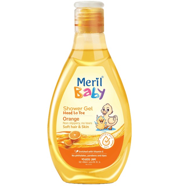 Meril Baby Shower Gel Head to Toe 100ml - Orange
