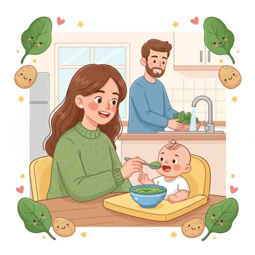 শিশুর জন্য পালং শাক ও আলুর মিশ্রণ রেসিপি